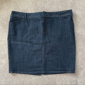 Jean skirt with slight slit in back